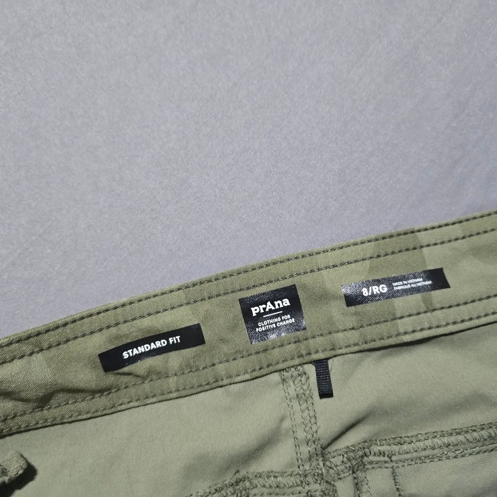prAna Cargo Joggers Womens 8 Green Camo Hiking Pants Standard Fit